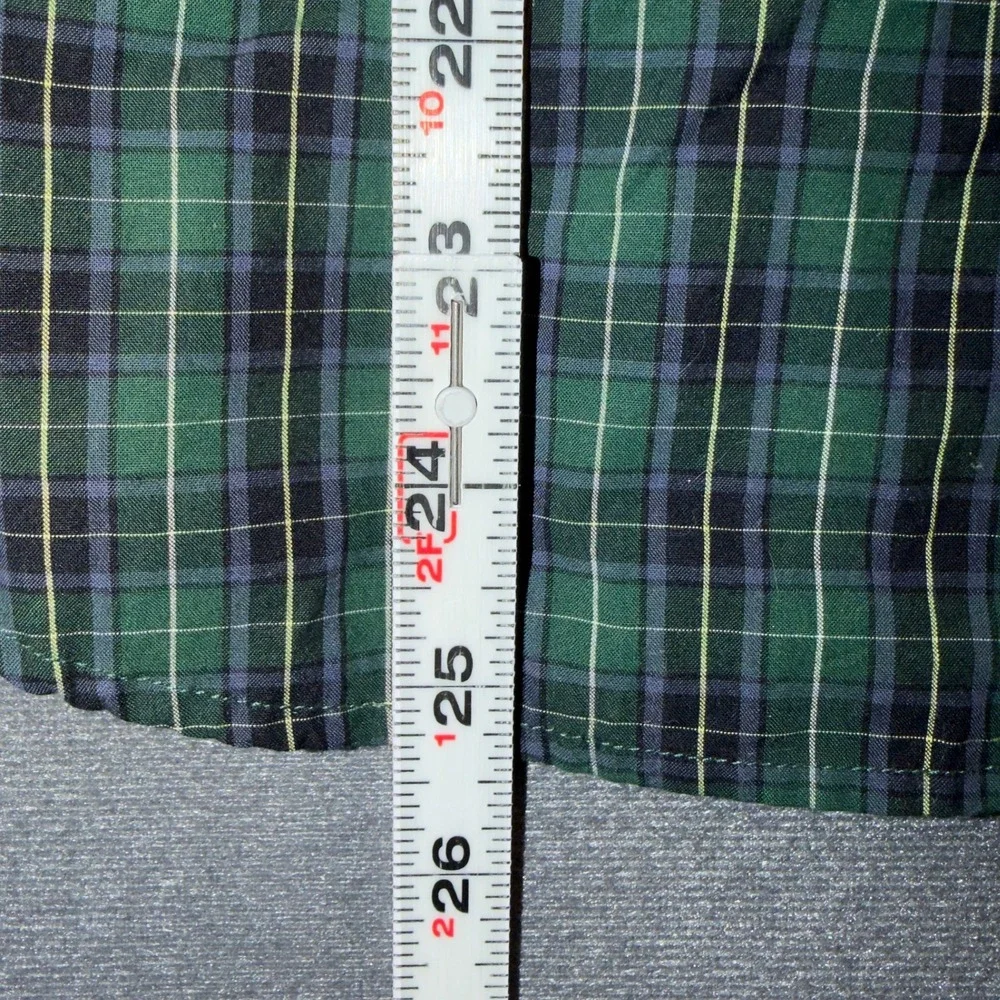 Ralph Lauren Kids Green Navy Plaid Button Down Shirt M 10-12 323141882
